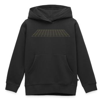 Perspektive 3D Synthwave - Kinder Premium Organic Hoodie - Schwarz - Vorne - AI Model Kid Male (0cm)