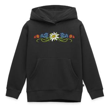 Alpine flowers - Kids Premium Organic Hoodie - black - Front - AI Model Kid Male (0cm)