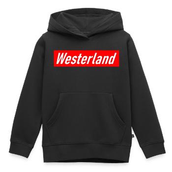 Westerland Slogan - Sylt - Deutschland - Germany - Kinder Premium Organic Hoodie - Schwarz - Vorne - AI Model Kid Male (0cm)
