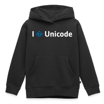 I Love Unicode / I Hate Unicode / I ? Unicode - Kids Premium Organic Hoodie - black - Front - AI Model Kid Male (0cm)
