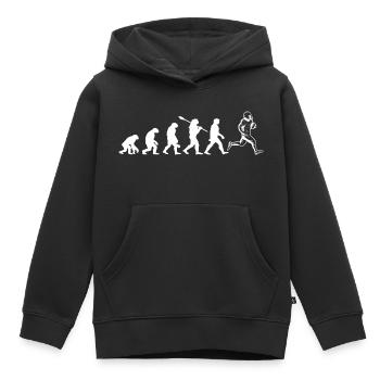 Die Entwicklung des Rugby - Kinder Premium Organic Hoodie - Schwarz - Vorne - AI Model Kid Male (0cm)