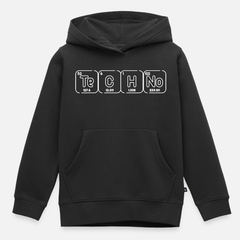 Soirée techno - Sweat Premium à capuche enfant bio - noir