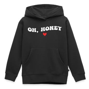 Oh, Honey - Kids Premium Organic Hoodie - black - Front - AI Model Kid Male (0cm)