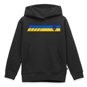 UKRAINE Sporty - Kids Premium Organic Hoodie - black - Front - AI Model Kid Male (0cm)