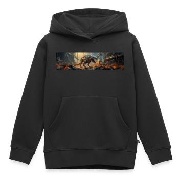 Apocalypse Mutant Armadillo géant et loup Mix - Sweat Premium à capuche enfant bio - noir - Devant - AI Model Kid Male (0cm)