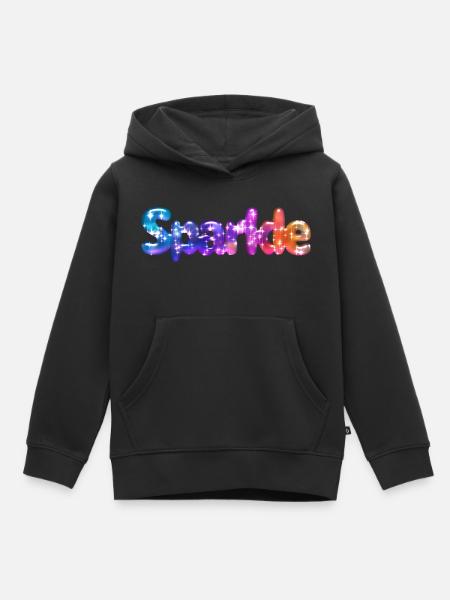 Effekt "Glitzernder Text" - Kinder Premium Organic Hoodie - Schwarz