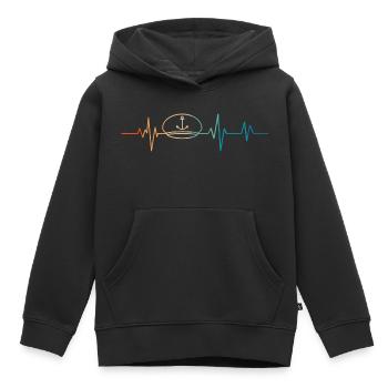 Retro Marine Herzschlag - Kinder Premium Organic Hoodie - Schwarz - Vorne - AI Model Kid Male (0cm)
