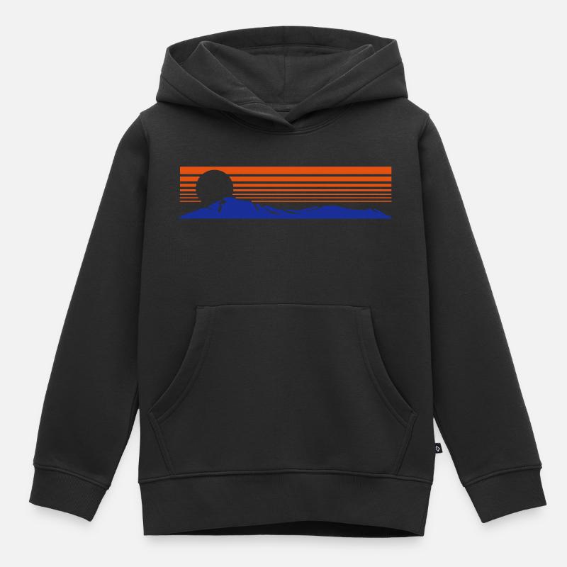 sunset hills - Sweat Premium à capuche enfant bio - noir