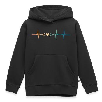 Heartbeat Coding Liebe - Kinder Premium Organic Hoodie - Schwarz - Vorne - AI Model Kid Male (0cm)
