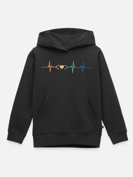 Heartbeat Coding Liebe - Kinder Premium Organic Hoodie - Schwarz