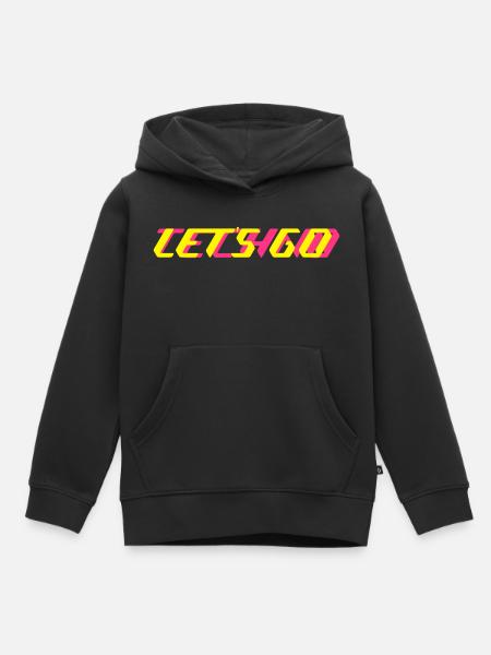 let's go techno - Kinder Premium Organic Hoodie - Schwarz