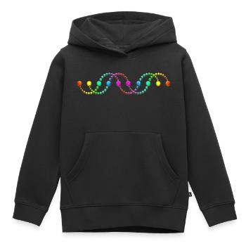 ADN hélice spirale cercle de culture arc en ciel - Sweat Premium à capuche enfant bio - noir - Devant - AI Model Kid Male (0cm)