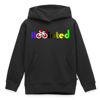 Süchtig süchtig Weltmeister Radfahrer süchtig - Kinder Premium Organic Hoodie - Schwarz - Vorne - AI Model Kid Male (0cm)