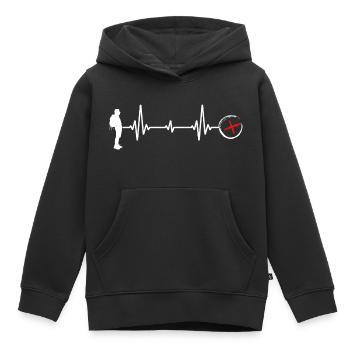 Geocache Schnitzeljagd outdoor-life wandern - Kinder Premium Organic Hoodie - Schwarz - Vorne - AI Model Kid Male (0cm)