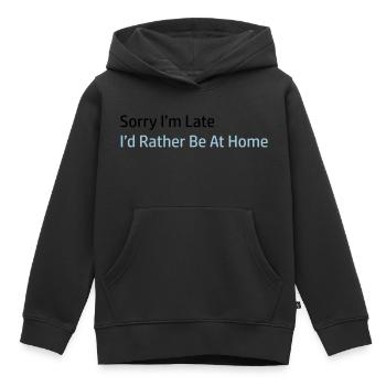 Sorry I'm Late - Sweat Premium à capuche enfant bio - noir - Devant - AI Model Kid Male (0cm)