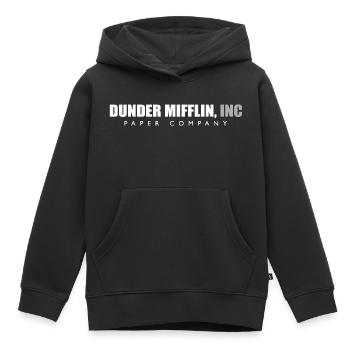 dunder mifflin Zitat Grafik Bestseller - Kinder Premium Organic Hoodie - Schwarz - Vorne - AI Model Kid Male (0cm)