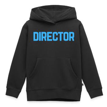 director - Kids Premium Organic Hoodie - black - Front - AI Model Kid Male (0cm)