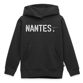 Nantes - Sweat Premium à capuche enfant bio - noir - Devant - AI Model Kid Male (0cm)