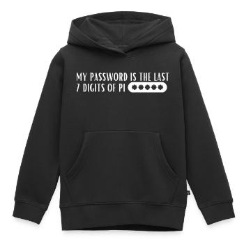 Mein Passwort ist die letzten 7 Ziffern von Pi - Kinder Premium Organic Hoodie - Schwarz - Vorne - AI Model Kid Male (0cm)