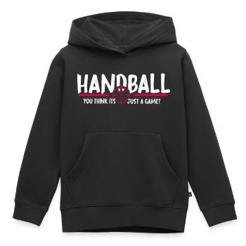 Handball Sprungwurf HandballGame Handballer - Kinder Premium Organic Hoodie - Schwarz - Vorne - AI Model Kid Male (0cm)