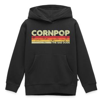 Corn Pop était un mauvais mec Retro Cornpop Meme - Sweat Premium à capuche enfant bio - noir - Devant - AI Model Kid Male (0cm)