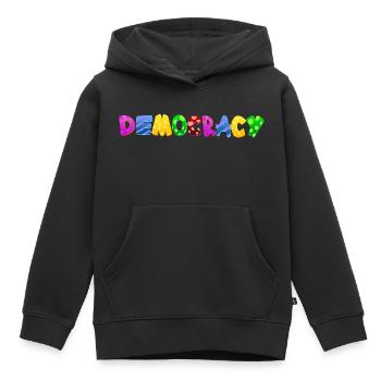 Stop AfD contre la droite, la démocratie, la diversité, la gauche - Sweat Premium à capuche enfant bio - noir - Devant - AI Model Kid Male (0cm)