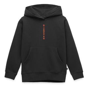 Dienstag - orange - Kinder Premium Organic Hoodie - Schwarz - Vorne - AI Model Kid Male (0cm)
