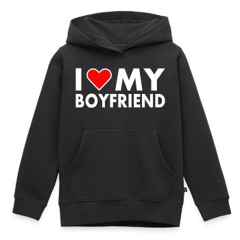 I love my boyfriend - Kinder Premium Organic Hoodie - Schwarz - Vorne - AI Model Kid Male (0cm)