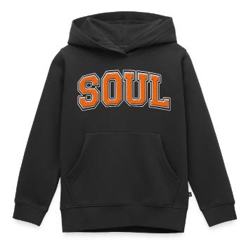 Soul Varsity - Kids Premium Organic Hoodie - black - Front - AI Model Kid Male (0cm)