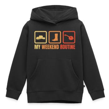 My Weekend Routine - Kids Premium Organic Hoodie - black - Front - AI Model Kid Male (0cm)