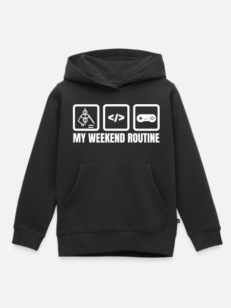 Meine Wochenendroutine - Kinder Premium Organic Hoodie - Schwarz
