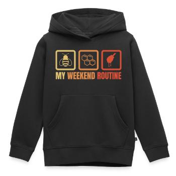 Week-end de l’apiculteur - Sweat Premium à capuche enfant bio - noir - Devant - AI Model Kid Male (0cm)
