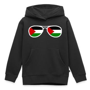 Palestine - Sweat Premium à capuche enfant bio - noir - Devant - AI Model Kid Male (0cm)