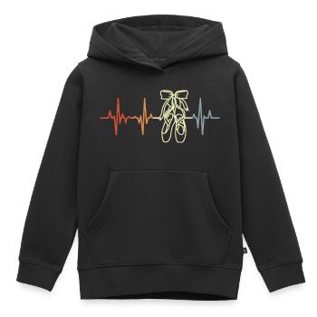 Vintage Ballettschuhe Kardiogramm - Kinder Premium Organic Hoodie - Schwarz - Vorne - AI Model Kid Male (0cm)
