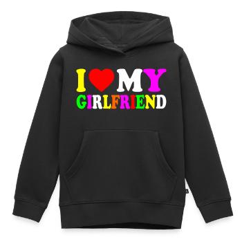 I love my girlfriend - Kinder Premium Organic Hoodie - Schwarz - Vorne - AI Model Kid Male (0cm)