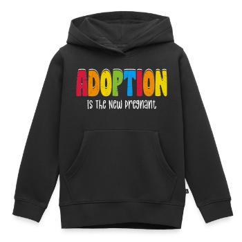 L’adoption est la nouvelle maman adoptive de la famille enceinte - Sweat Premium à capuche enfant bio - noir - Devant - AI Model Kid Male (0cm)