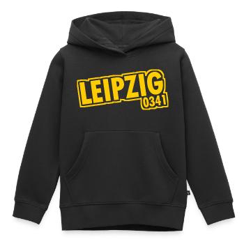 Leipzig - 0341 - Indicatif régional - Saxe - Sweat Premium à capuche enfant bio - noir - Devant - AI Model Kid Male (0cm)