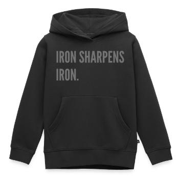 Iron sharpens iron. - Kids Premium Organic Hoodie - black - Front - AI Model Kid Male (0cm)