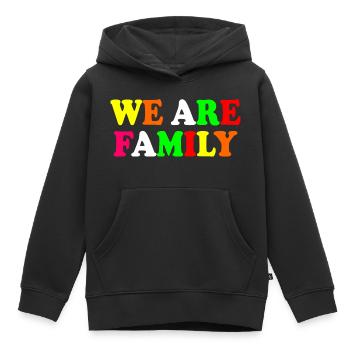We are family - Sweat Premium à capuche enfant bio - noir - Devant - AI Model Kid Male (0cm)