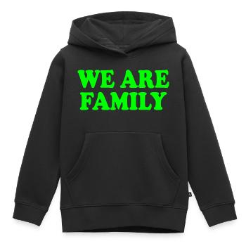 We are family - Sweat Premium à capuche enfant bio - noir - Devant - AI Model Kid Male (0cm)