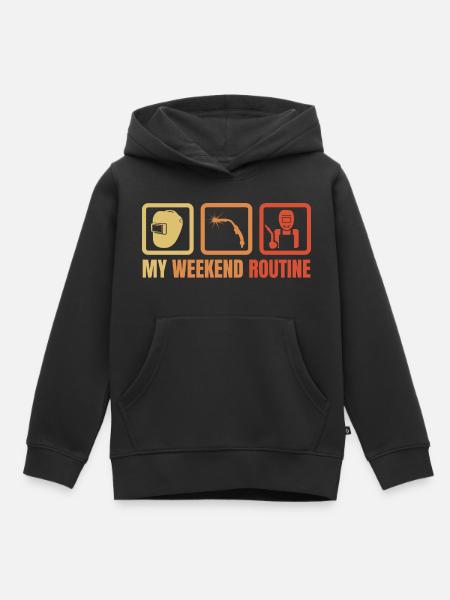 Schweißer Wochenendroutine - Kinder Premium Organic Hoodie - Schwarz