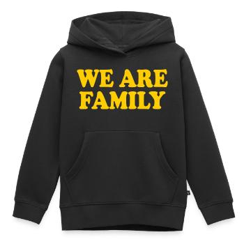 We are family - Sweat Premium à capuche enfant bio - noir - Devant - AI Model Kid Male (0cm)