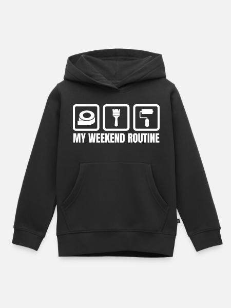 Meine Wochenendroutine - Kinder Premium Organic Hoodie - Schwarz