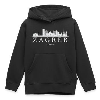 Zagreb Skyline, Zagreb Croatia - Kids Premium Organic Hoodie - black - Front - AI Model Kid Male (0cm)