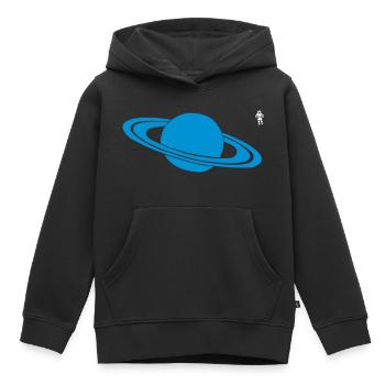 Saturn - Astronaut - Space - Sweat Premium à capuche enfant bio - noir - Devant - AI Model Kid Male (0cm)