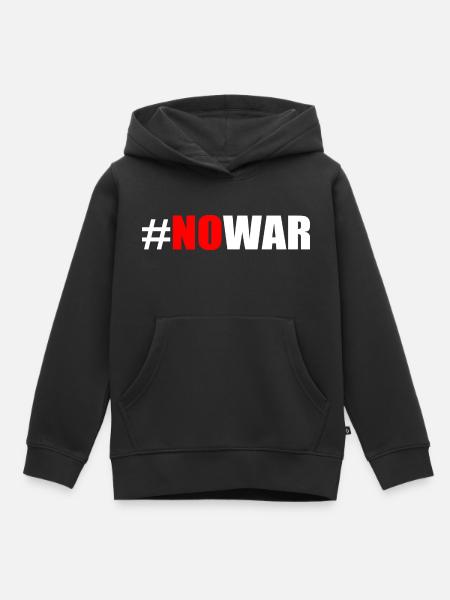 No war - Kids Premium Organic Hoodie - black