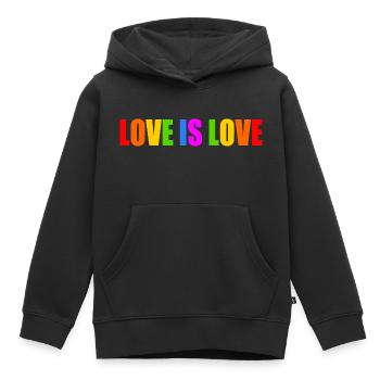 Love is love - Sweat Premium à capuche enfant bio - noir - Devant - AI Model Kid Male (0cm)