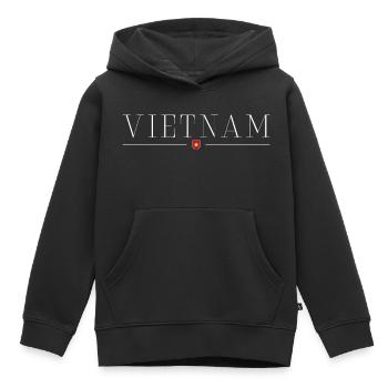 J’adore le Vietnam - Sweat Premium à capuche enfant bio - noir - Devant - AI Model Kid Male (0cm)