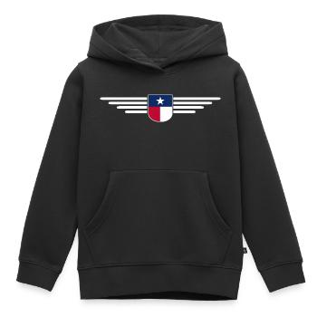 Texas Fan T-Shirt – Lone Star Style - Sweat Premium à capuche enfant bio - noir - Devant - AI Model Kid Male (0cm)