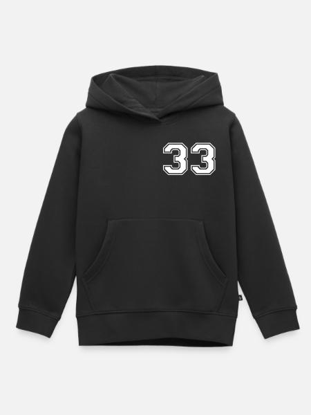 33 - Kinder Premium Organic Hoodie - Schwarz